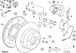 REAR BRAKE / BRAKE PAD / WEAR SENSOR diagram for BMW 8 Series E31 850Ci