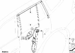Mechanizm szyby drzwi tylnych diagram for BMW X3 E83 LCI 2.0d