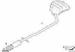 Σπορ πίσω σιγαστήρας diagram for BMW MINI Cabrio R52 One