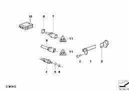 Inst. św. żar./Czujn. temp./Czujn. imp. diagram for BMW 5 Series E39 520d