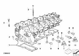 Pièces de culasse diagram for BMW 5 Series E39 525td