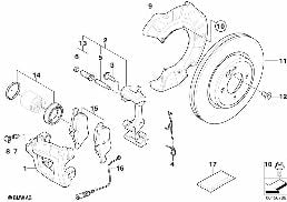 Hamulec przód-okładzina-czujnik diagram for BMW MINI R50 Cooper