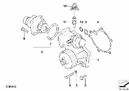 WATERPUMP - THERMOSTAT diagram for BMW 7 Series E65 740d