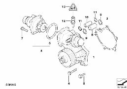 Syst. de refroidis.-pompe eau/thermostat diagram for BMW 7 Series E65 745d