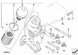 LUBRICATION SYSTEM-OIL FILTER diagram for BMW 3 Series E46 325i