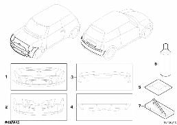 Paintwork prot. film, MINI workshop kit diagram for BMW MINI R50 Cooper