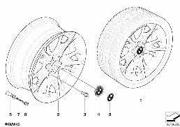 BMW LA WHEEL, STAR SPOKE 241 diagram for BMW Z4 E85 2.5si
