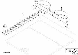 Post-équipement système rail d'arrimage diagram for BMW X3 E83 LCI 2.0d