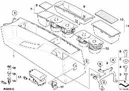 Konsola środkowa diagram for BMW X3 E83 LCI 2.0d