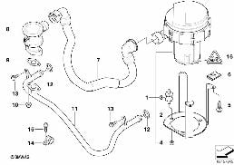 Réduct. gaz d'échappement - Pompe à air diagram for BMW 5 Series E39 540i
