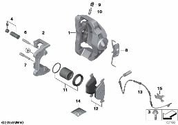 FRONT BRAKE PAD WEAR SENSOR diagram for BMW 3 Series E92 330d