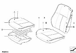 Revêtem.personn., siège base, avant diagram for BMW 6 Series E64 LCI 650i