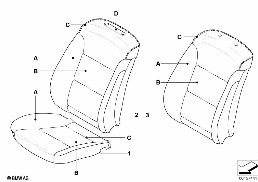 Garniture Individual siège base av., LC diagram for BMW 5 Series E60 525i