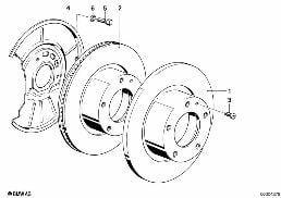 Vorderradbremse-Bremsscheibe diagram for BMW 7 Series E32 750iL