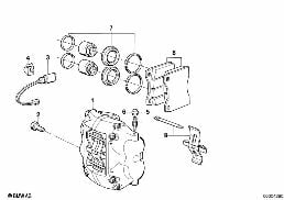 Датчик износа торм.накладки пер.колеса diagram for BMW 5 Series E28 M5