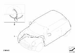 Fahrzeugabdeckhaube diagram for BMW MINI Clubman R55 Cooper