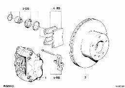 FRONT BRAKE / BRAKE DISC diagram for BMW 7 Series E23 735i