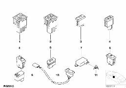 Interrupteurs divers, interrupteur TV diagram for BMW 5 Series E39 525td