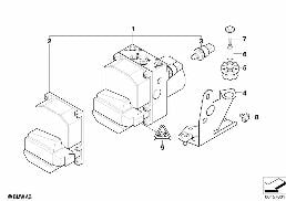 HYDRO UNIT DSC/CONTROL UNIT/FASTENING diagram for BMW 7 Series E38 740i