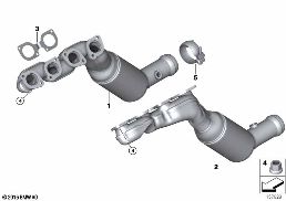 Abgaskrümmer mit Katalysator diagram for BMW X5 E70 4.8i
