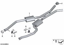 Vorschalldämpfer diagram for BMW X5 E70 4.8i