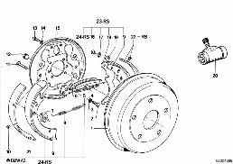 REAR WHEEL BRAKE, DRUM BRAKE
