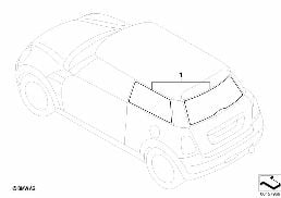 Folia przeciwsłoneczna diagram for BMW MINI R50 Cooper