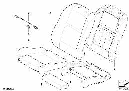 Набивка и обивка спортивного пер.сиденья diagram for BMW X6 E71 50iX