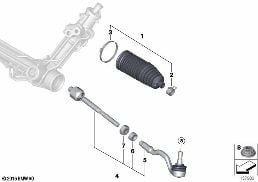 STEERING LINKAGE/TIE RODS diagram for BMW X6 E71 35iX