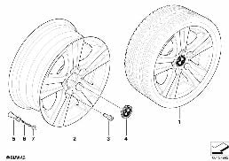 BMW LA WHEEL/DOUBLE SPOKE 222 diagram for BMW 1 Series E81 116d