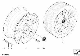 BMW LIGHT ALLOY WHEEL, V-SPOKE 255 diagram for BMW 1 Series E81 116d