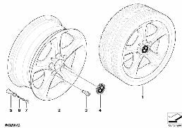 BMW LA WHEEL, STAR SPOKE 256 diagram for BMW 1 Series E81 116d