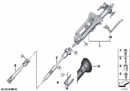 STEERING COLUMN, MANUAL / STEERING SHAFT diagram for BMW X6 E71 35iX