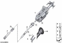 STEERING COLUMN, ELECTR./ STEERING SHAFT diagram for BMW X6 E71 35iX