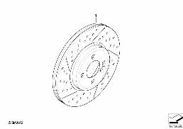 Ham. prz. koła-tarcza ham z otworami diagram for BMW MINI R50 Cooper