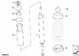 REAR SPRING STRUT MOUNTING PARTS diagram for BMW 1 Series E87 LCI 120i