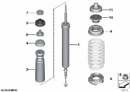 REAR SPRING STRUT MOUNTING PARTS diagram for BMW 3 Series E90 316i