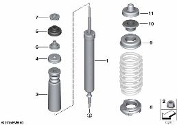 REAR SPRING STRUT MOUNTING PARTS diagram for BMW 3 Series E91 335i