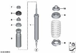 REAR SPRING STRUT MOUNTING PARTS diagram for BMW X1 E84 18d