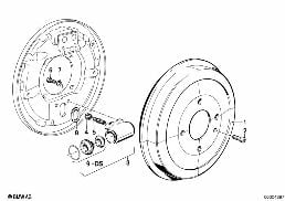 DRUM BRAKE-BRAKE DRUM/WHEEL BRAKE CYL. diagram for BMW 3 Series E30 320i