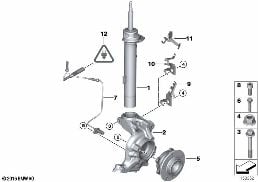 FRONT SPRING STRUT/CARRIER/WHEEL BEARING