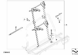 Achterdrager ski/snowboardsteun diagram for BMW MINI R56 One