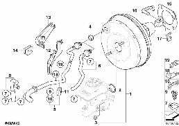 Wspomaganie siły hamowania, podciśn. diagram for BMW 7 Series E65 745i