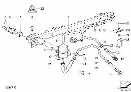 Einspritzanlage-Ventile/Leitungen diagram for BMW 5 Series E34 535i
