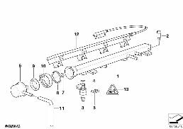 FUEL INJECTION SYSTEM/INJECTION VALVE diagram for BMW 3 Series E36 318is