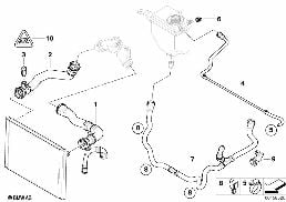 冷却系统水导向软管 diagram for BMW 5 Series E60 530i
