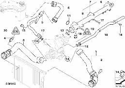 Kühlsystem-Wasserschlauchführung diagram for BMW 3 Series E46 M3