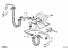 BRAKE PIPE, FRONT diagram for BMW 6 Series E24 635CSi