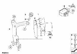 HYDRO UNIT DSC/CONTROL UNIT/FASTENING diagram for BMW 5 Series E60 LCI 530i
