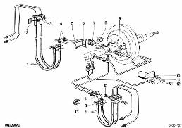 FRONT BRAKE PIPE / MOUNTING diagram for BMW 6 Series E24 635CSi